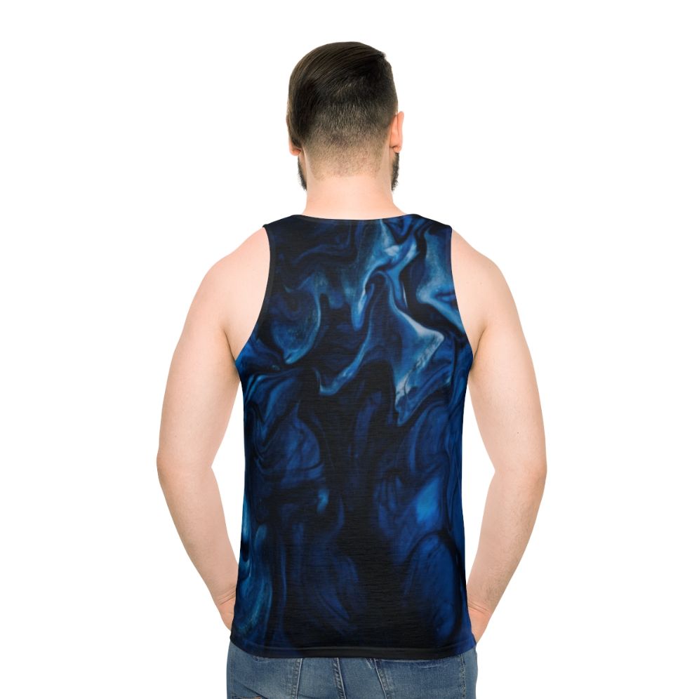 Abstract unisex tank top with nature-inspired design - men back