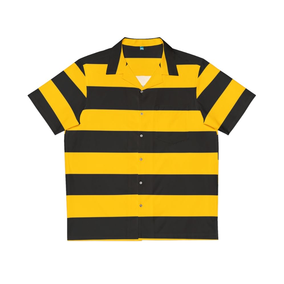 Bees Yellow Black Stripes Hawaiian Shirt