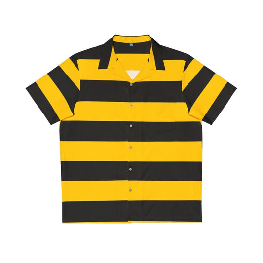 Bees Yellow Black Stripes Hawaiian Shirt