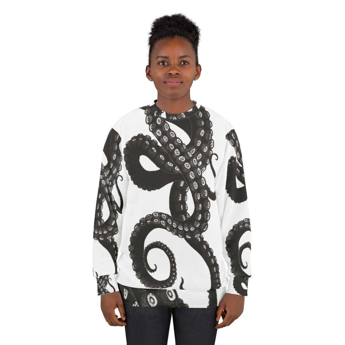 Kraken sweatshirt with tentacles for a spooky sea creature look - women