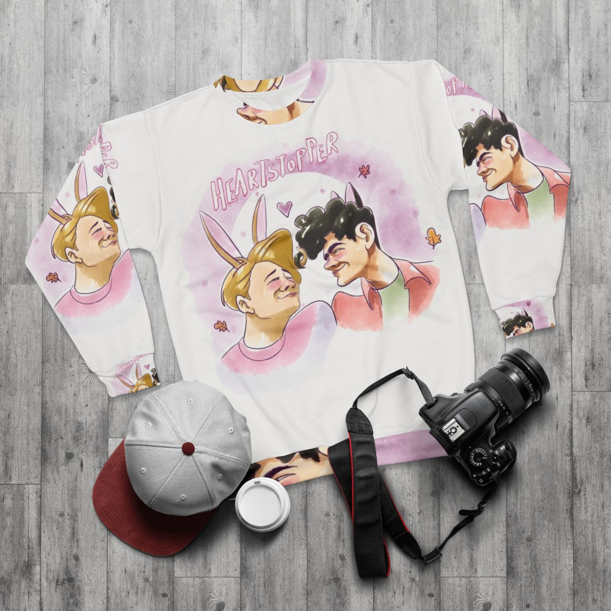 Heartstopper Netflix Sweatshirt with Graphic Print - flat lay