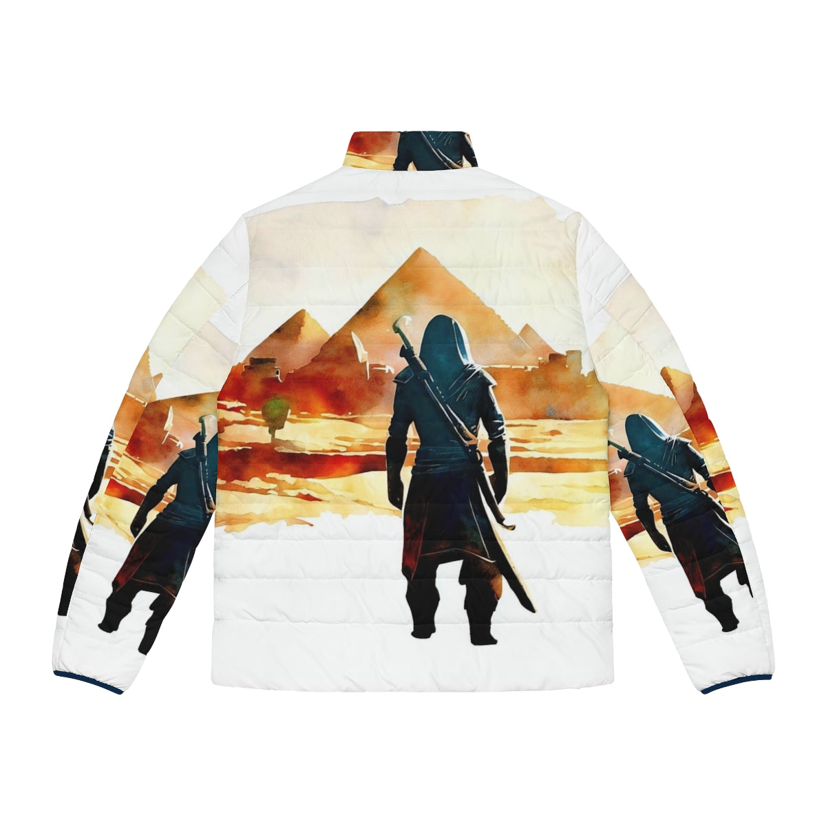 Assassin's Creed Origins Egypt Puffer Jacket featuring the iconic Assassin's Creed logo - Back