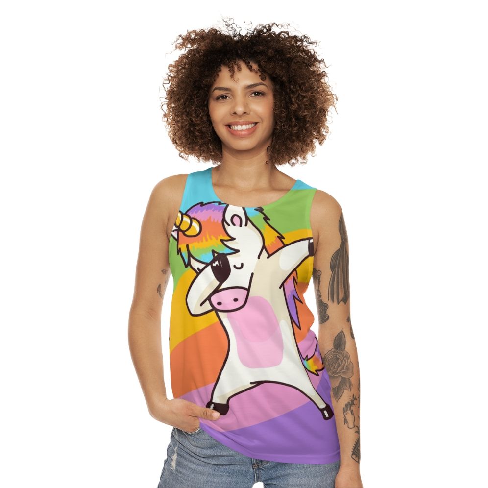 Dabbing Unicorn Hip Hop Dab Pose Unisex Tank Top - women