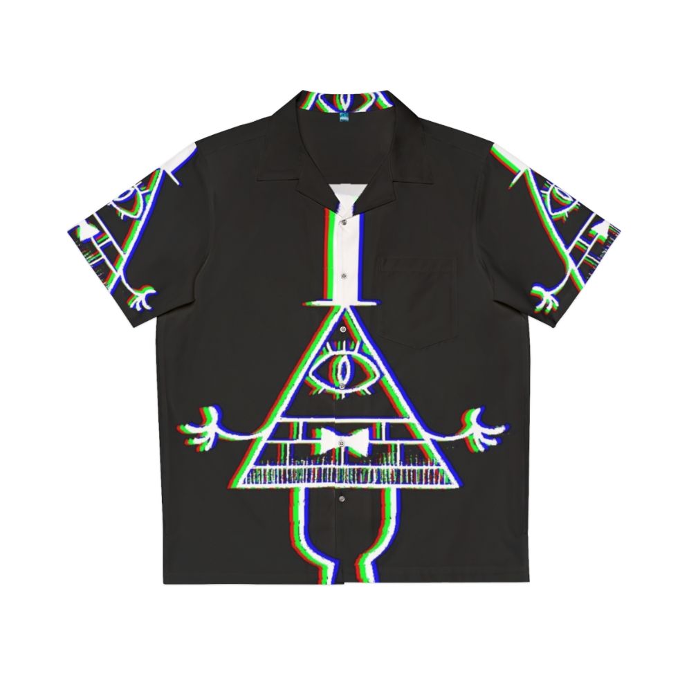 Bill Cipher Anaglyph Hawaiian Shirt with Optical Illusion