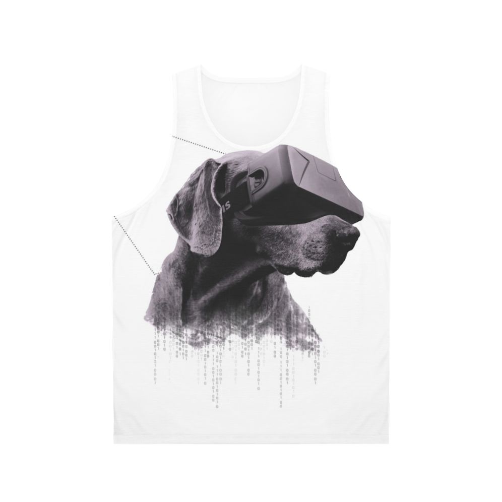 virtual reality dog unisex tank top