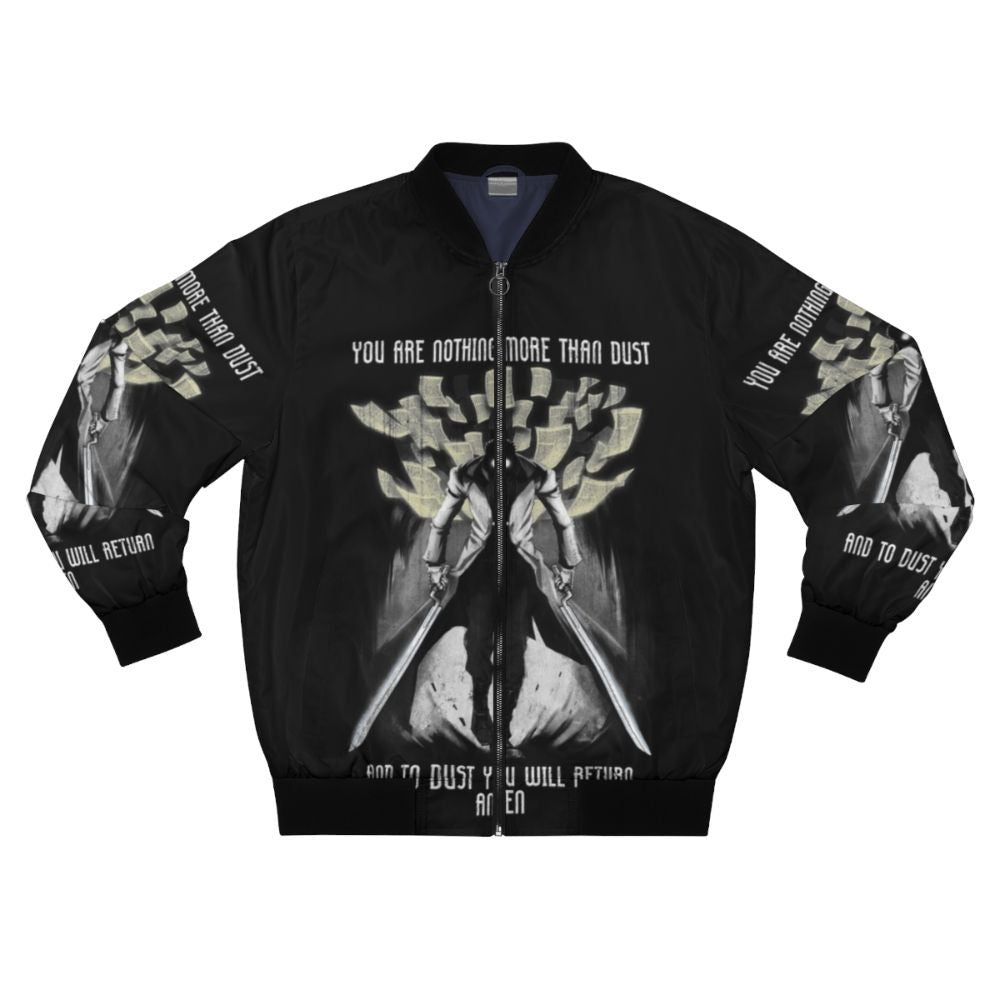 Hellsing Alucard bomber jacket with quote "You Are Nothing But Dust and To Dust You Will Return"