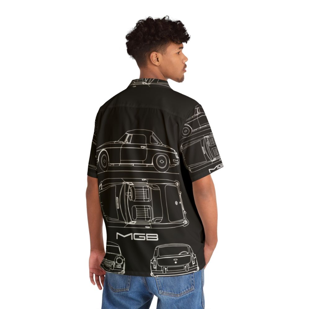 Classic MGB Blueprint Hawaiian Shirt - People Back