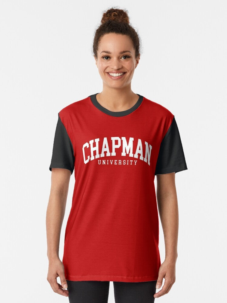 Chapman University college font curved graphic t-shirt - Women