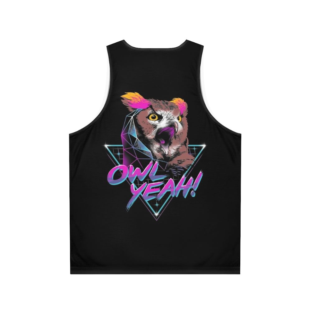 Owl graphic unisex tank top in neon colors - Back