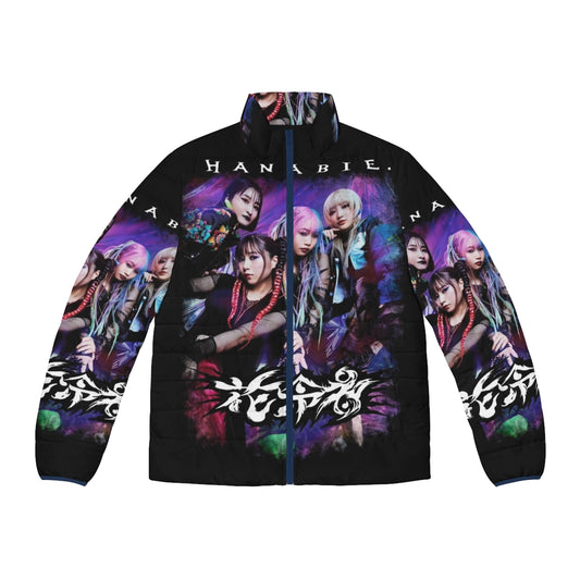 Hanabie Band Kawaii Puffer Jacket with Japanese Metal and Pop Music Designs