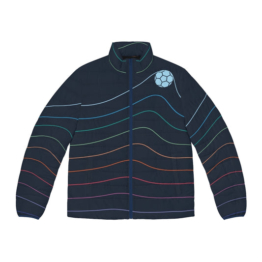 Goal Line Puffer Jacket with minimalist football/soccer design