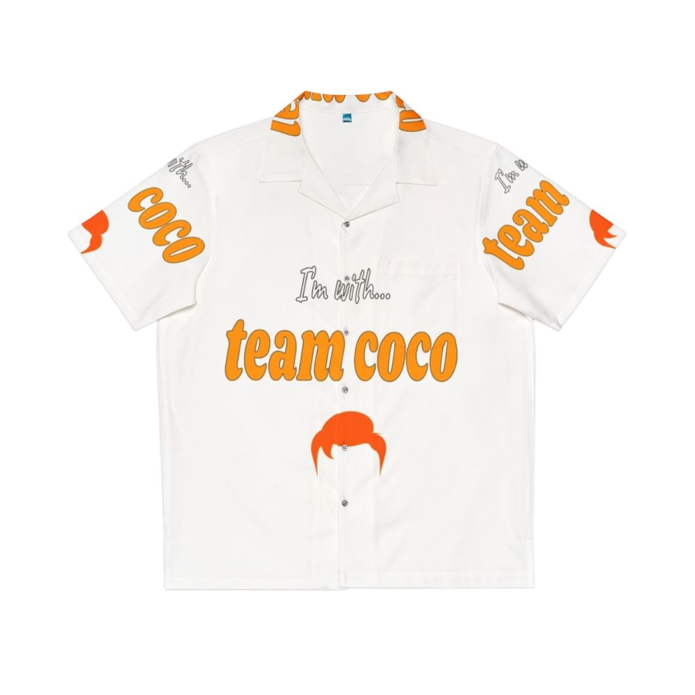 Team Coco Thick Font Hawaiian Shirt with Tropical Design