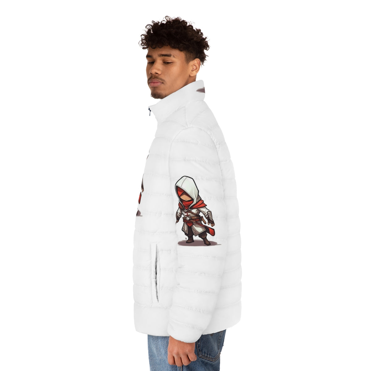 Assassin's Creed Inspired Puffer Jacket for Boys - men side left