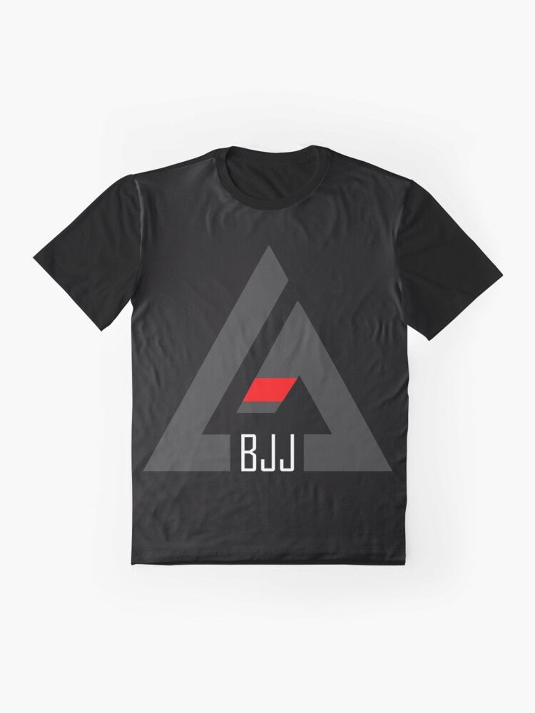 Gracie Jiu-Jitsu Black Belt Graphic T-Shirt featuring a martial arts and Brazilian jiu-jitsu design - Flat lay