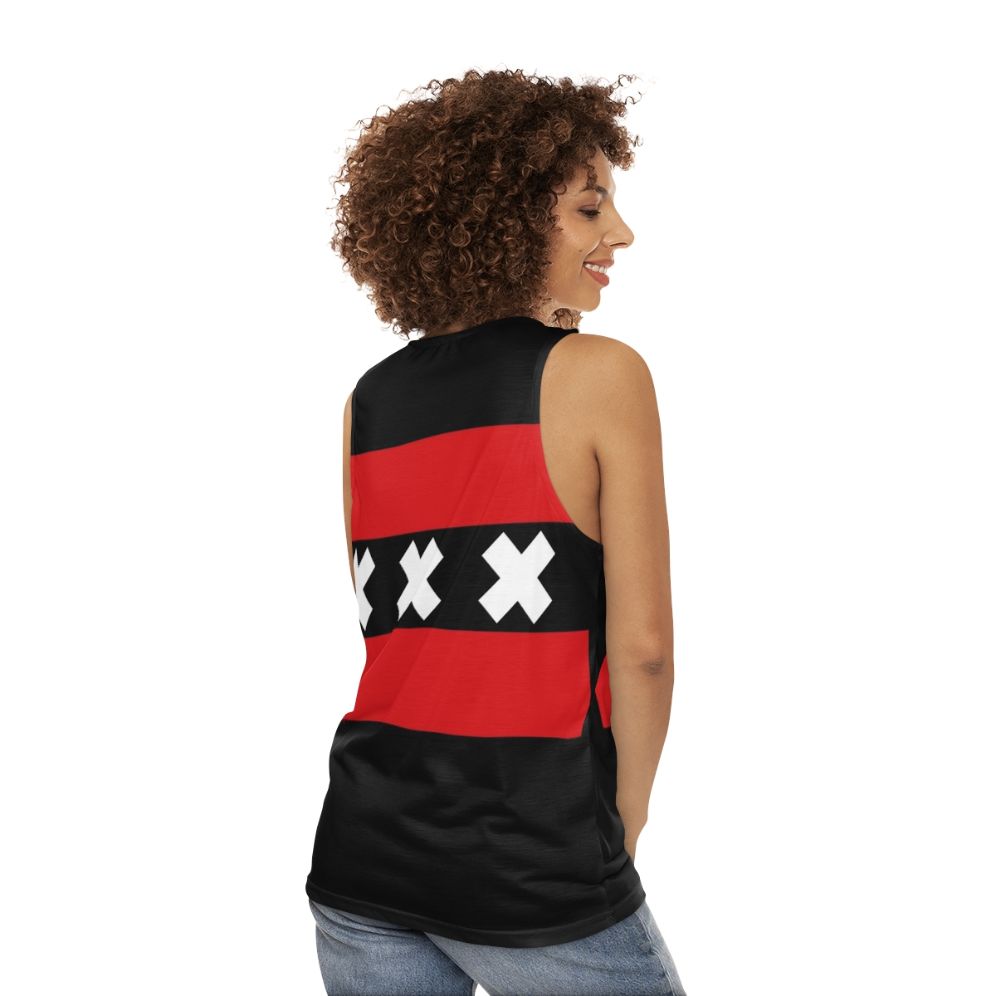 Amsterdam Flag Black Unisex Tank Top - women back