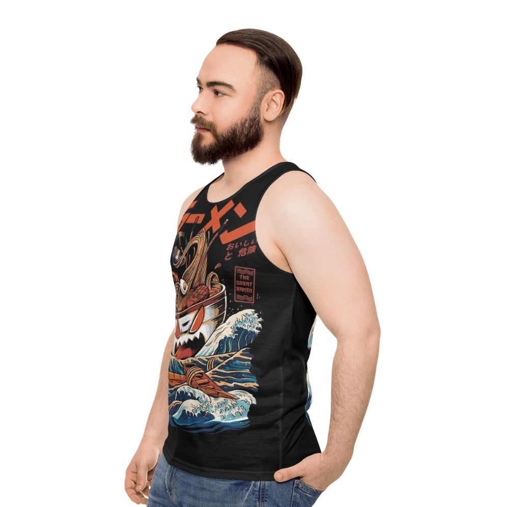 Unisex anime ramen kaiju tank top - men side