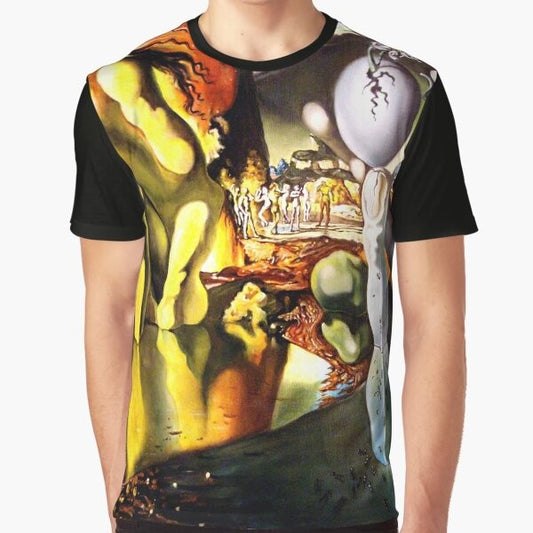 Salvador Dali's Metamorphosis of Narcissus surrealist painting graphic t-shirt