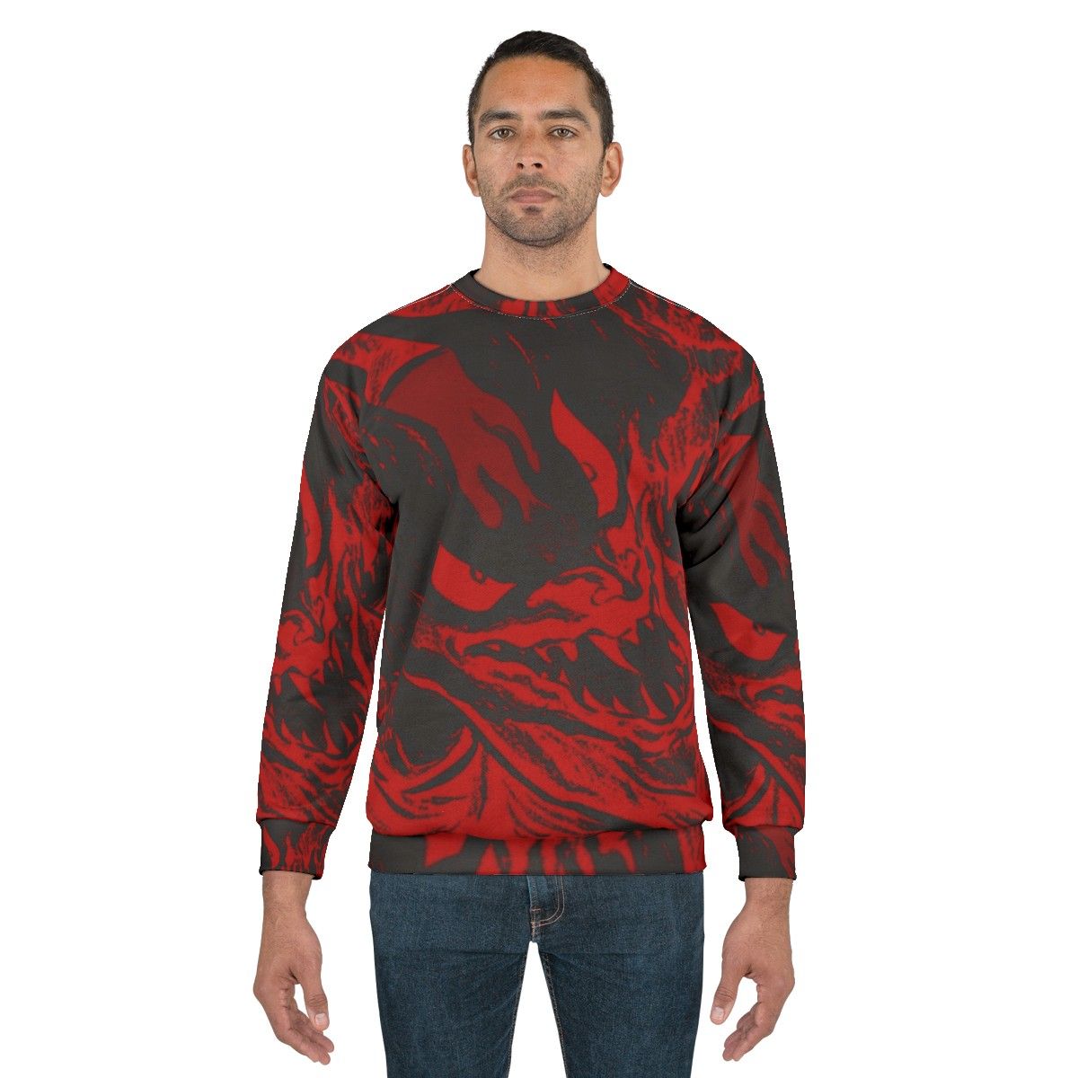 Devilman Crybaby sweatshirt featuring demonic artwork - men