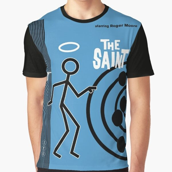 Retro 'The Saint' graphic t-shirt featuring a vintage, sci-fi inspired design