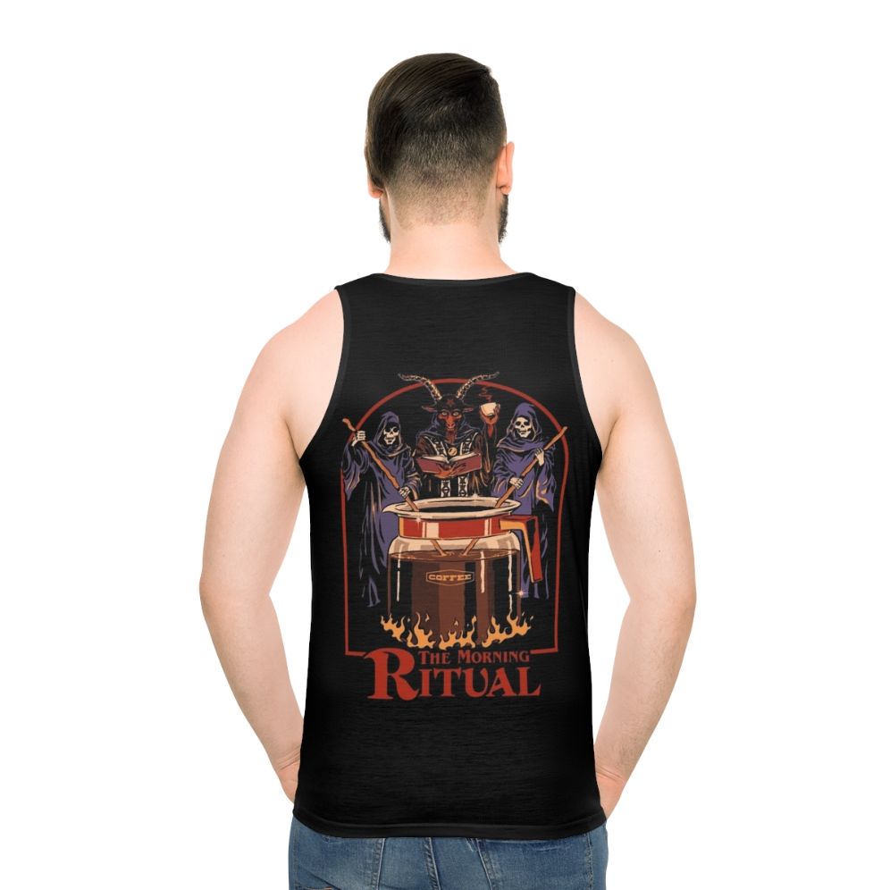 Retro Caffeine Ritual Unisex Tank Top - men back