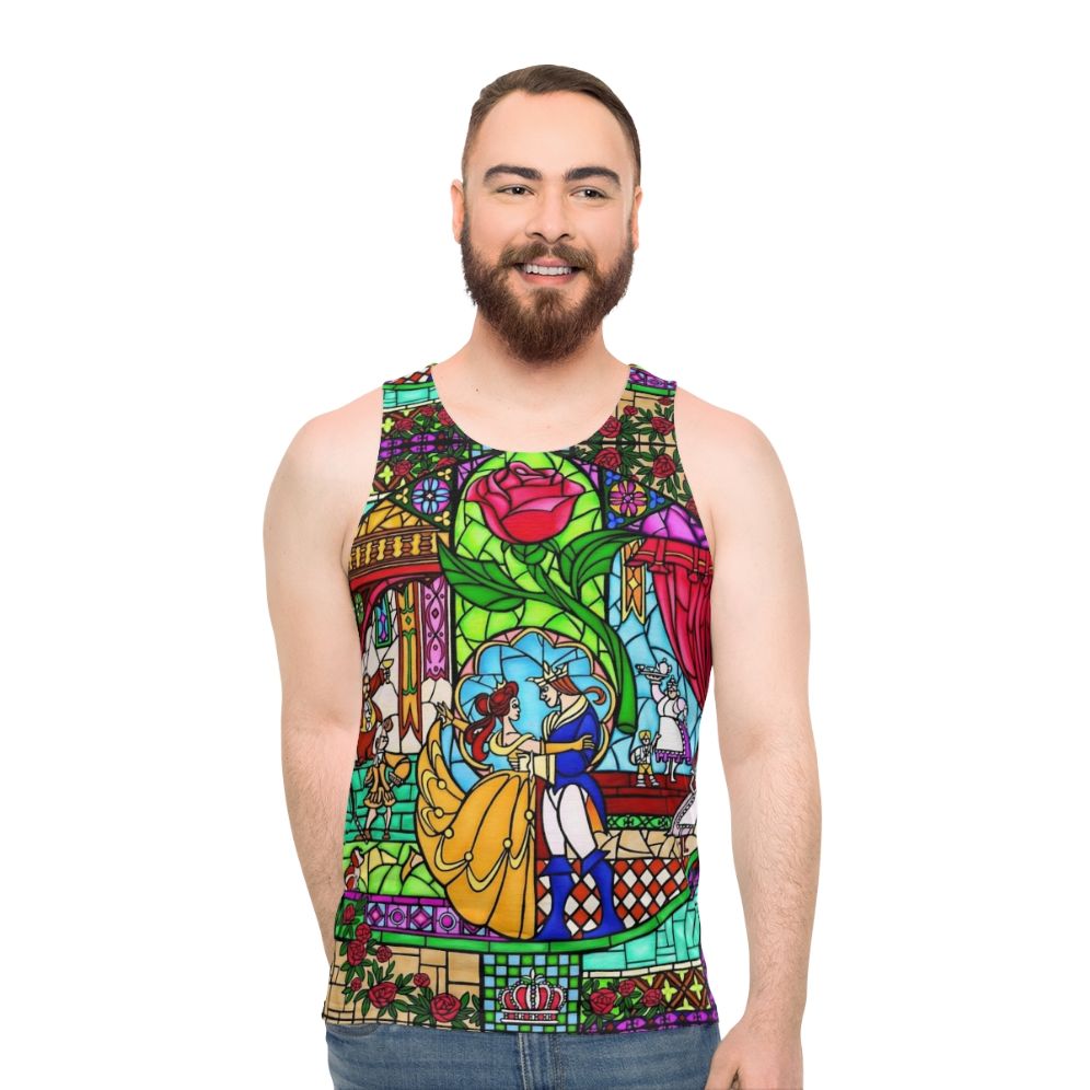 Stained glass window unisex tank top - men