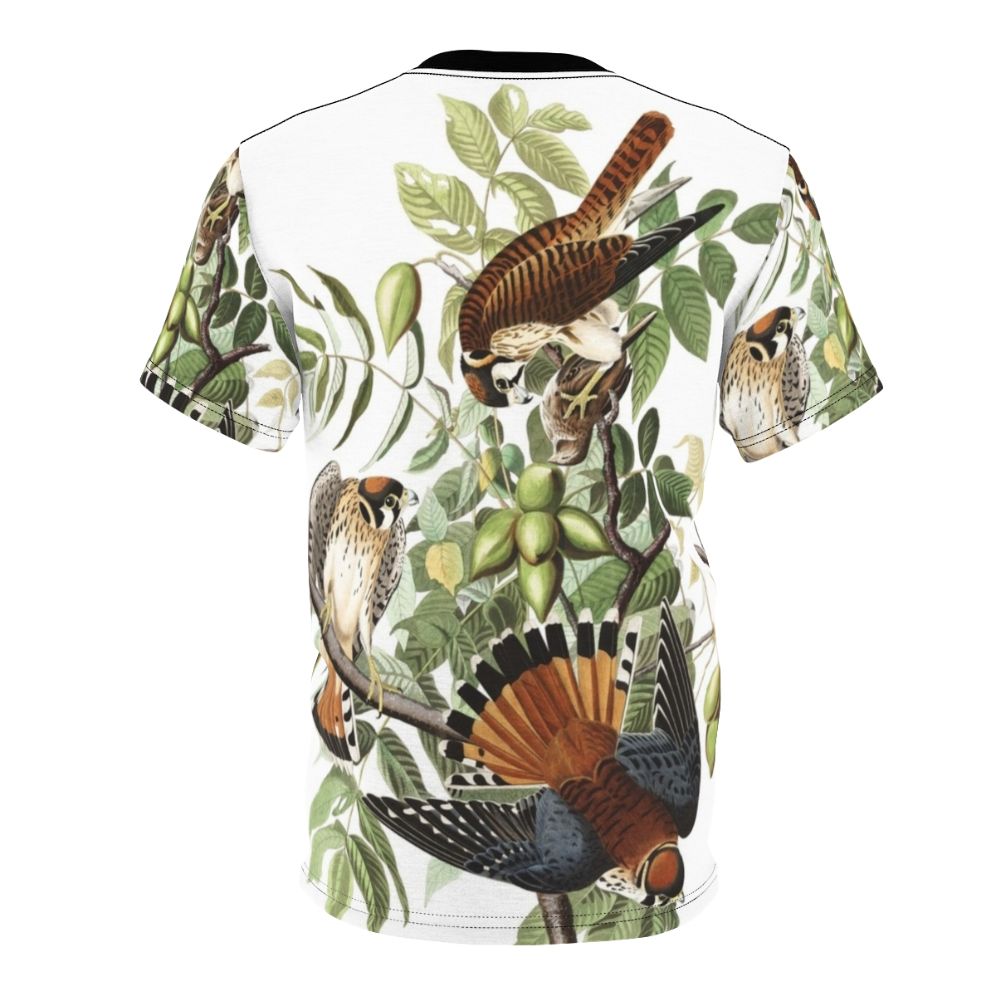 Vintage-inspired American kestrel bird of prey t-shirt design - Back