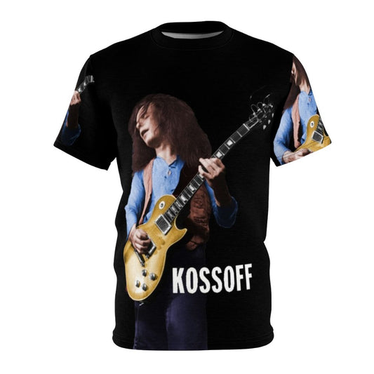 Vintage-style t-shirt featuring a graphic inspired by renowned British guitarist Paul Kossoff.