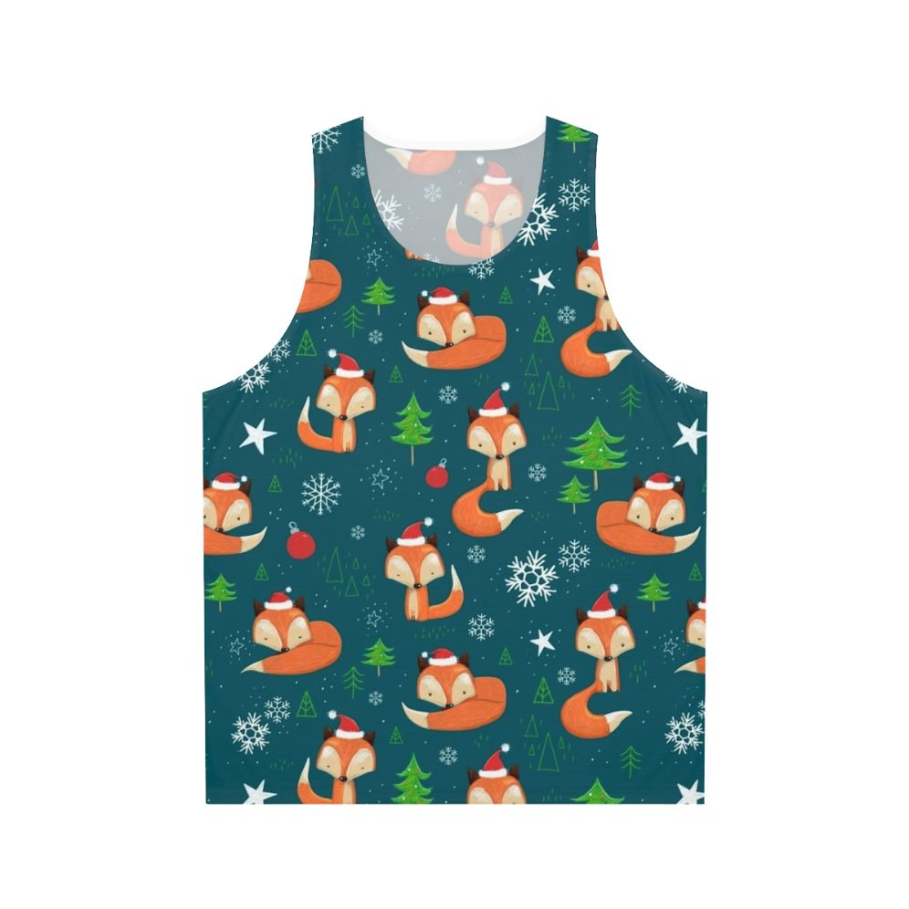 Cozy Winter Fox Christmas Holiday Unisex Tank Top