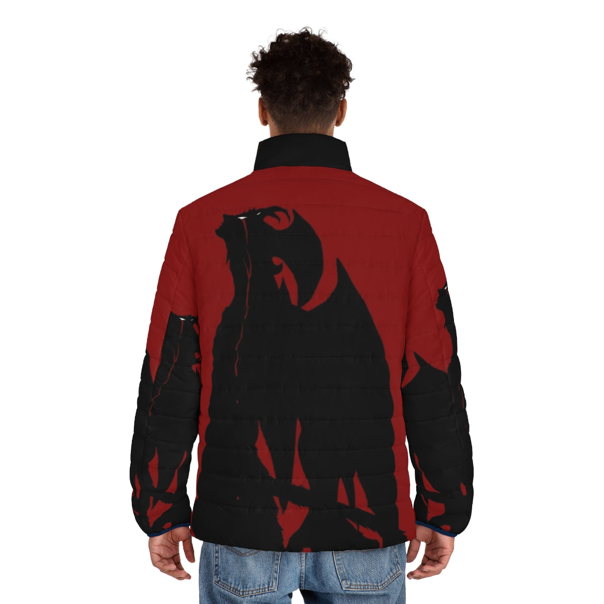 Devilman Crybaby Puffer Jacket - Anime Inspired Outerwear with Akira Fudo Graphics - men back