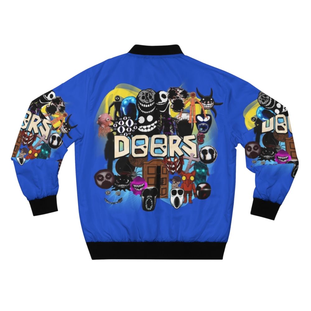 Roblox Doors game-inspired bomber jacket featuring the latest entities - Back