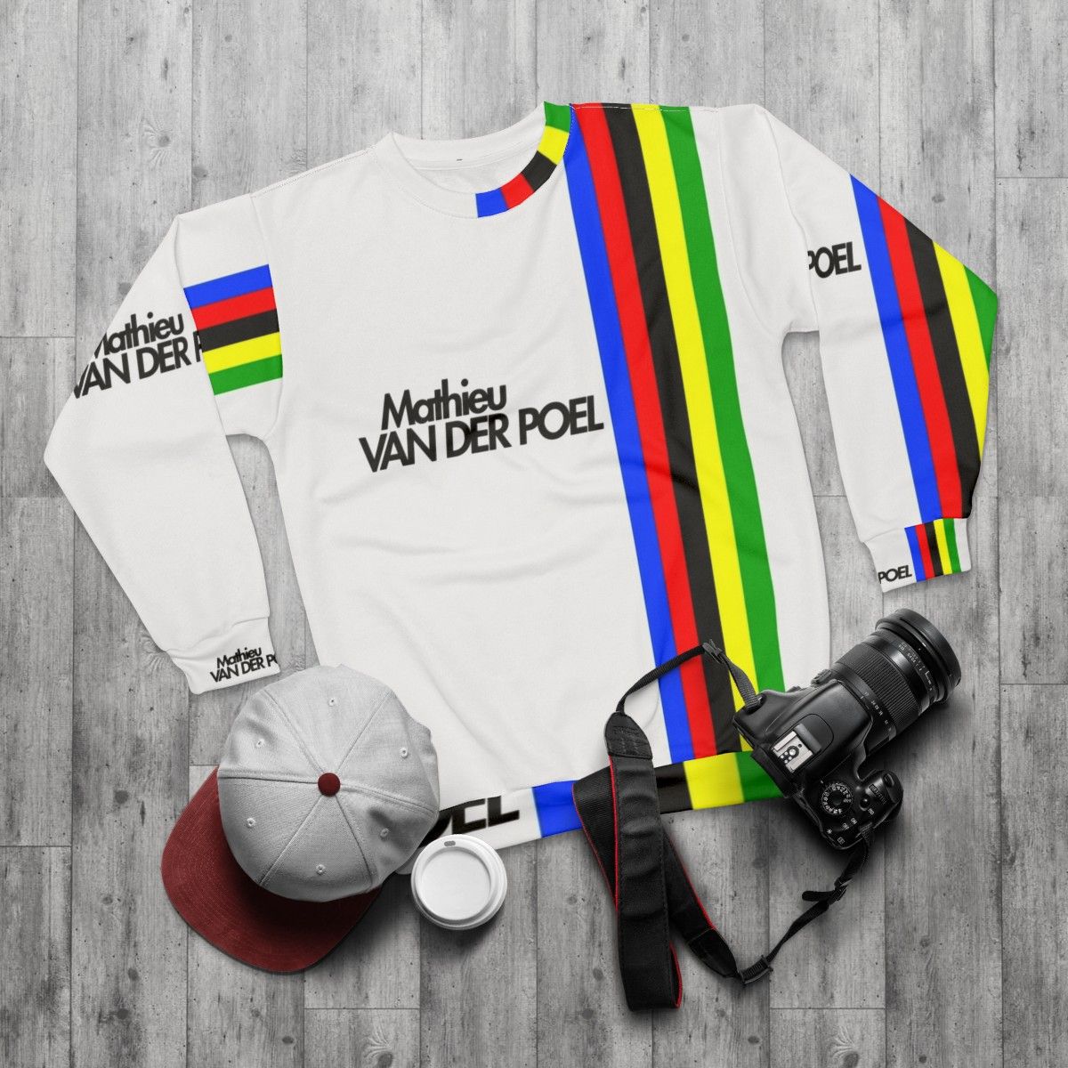 Mathieu Van Der Poel Cycling World Champs Sweatshirt - flat lay