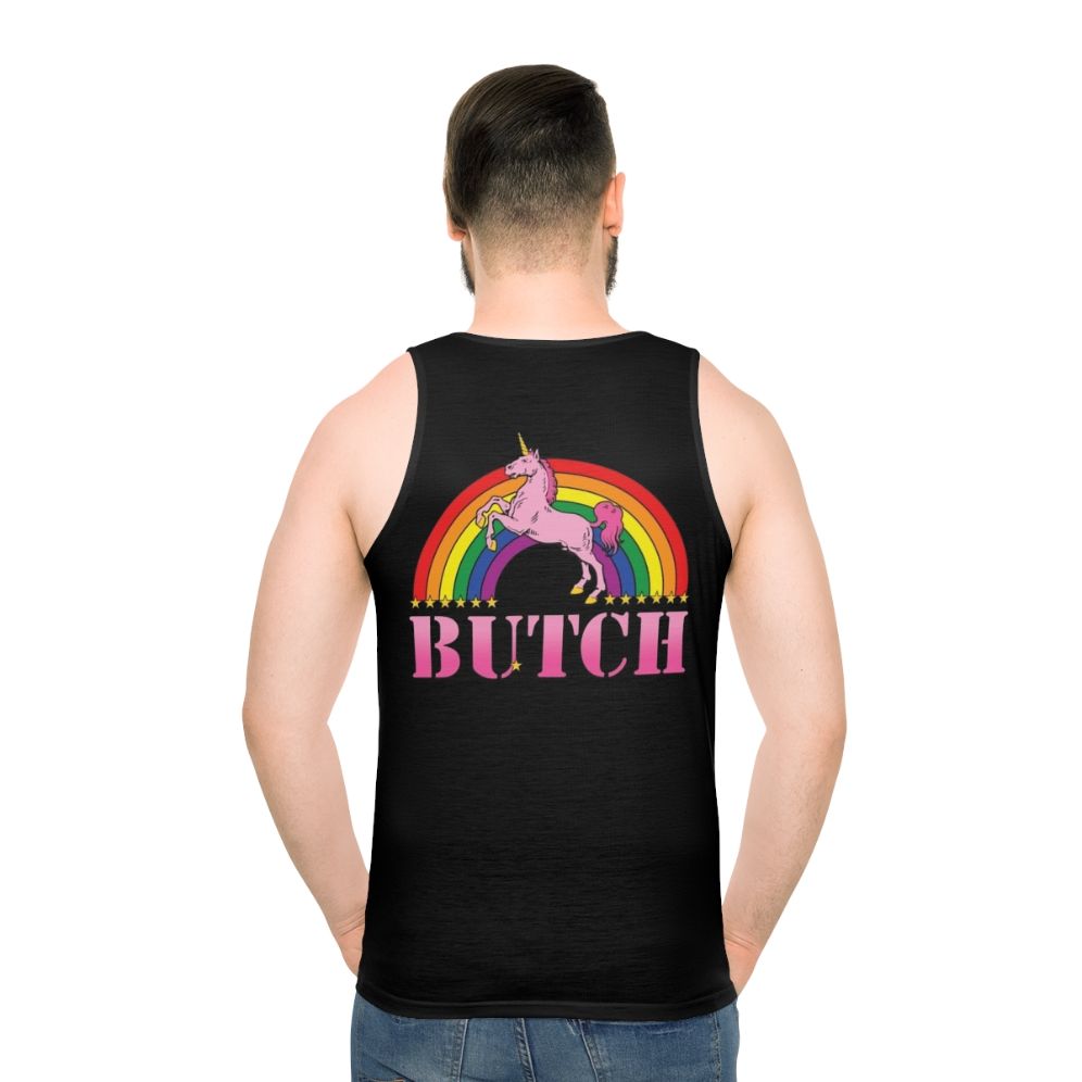 Butch unisex pride tank top - men back