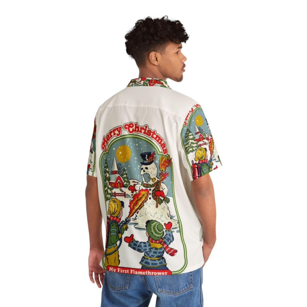 Retro Flamethrower Hawaiian Shirt - People Back