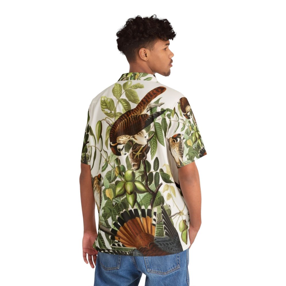 American Kestrel bird of prey Hawaiian Shirt - Flat lay