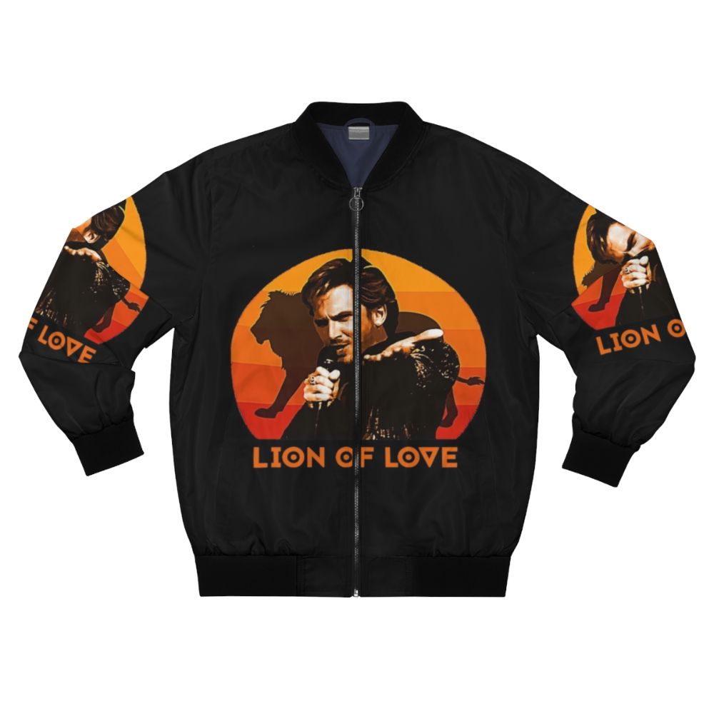 Eurovision Fire Saga Bomber Jacket with Lion of Love Design, featuring Dan Stevens and Will Ferrell characters