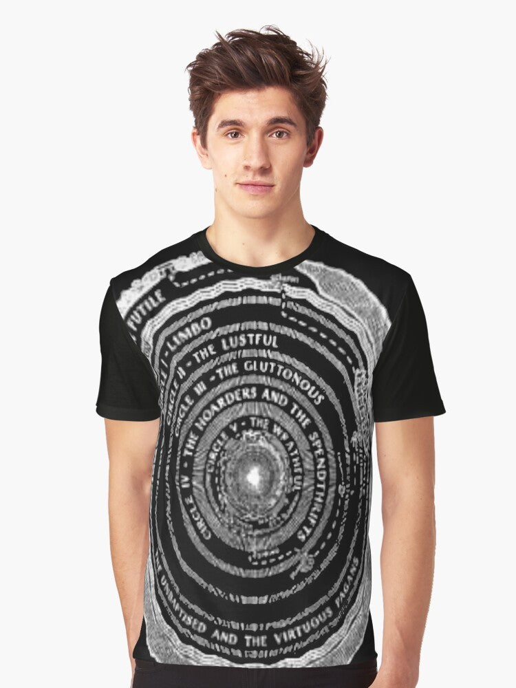 Dante's Inferno: Graphic T-Shirt Featuring Classic Medieval Literature Design - Men