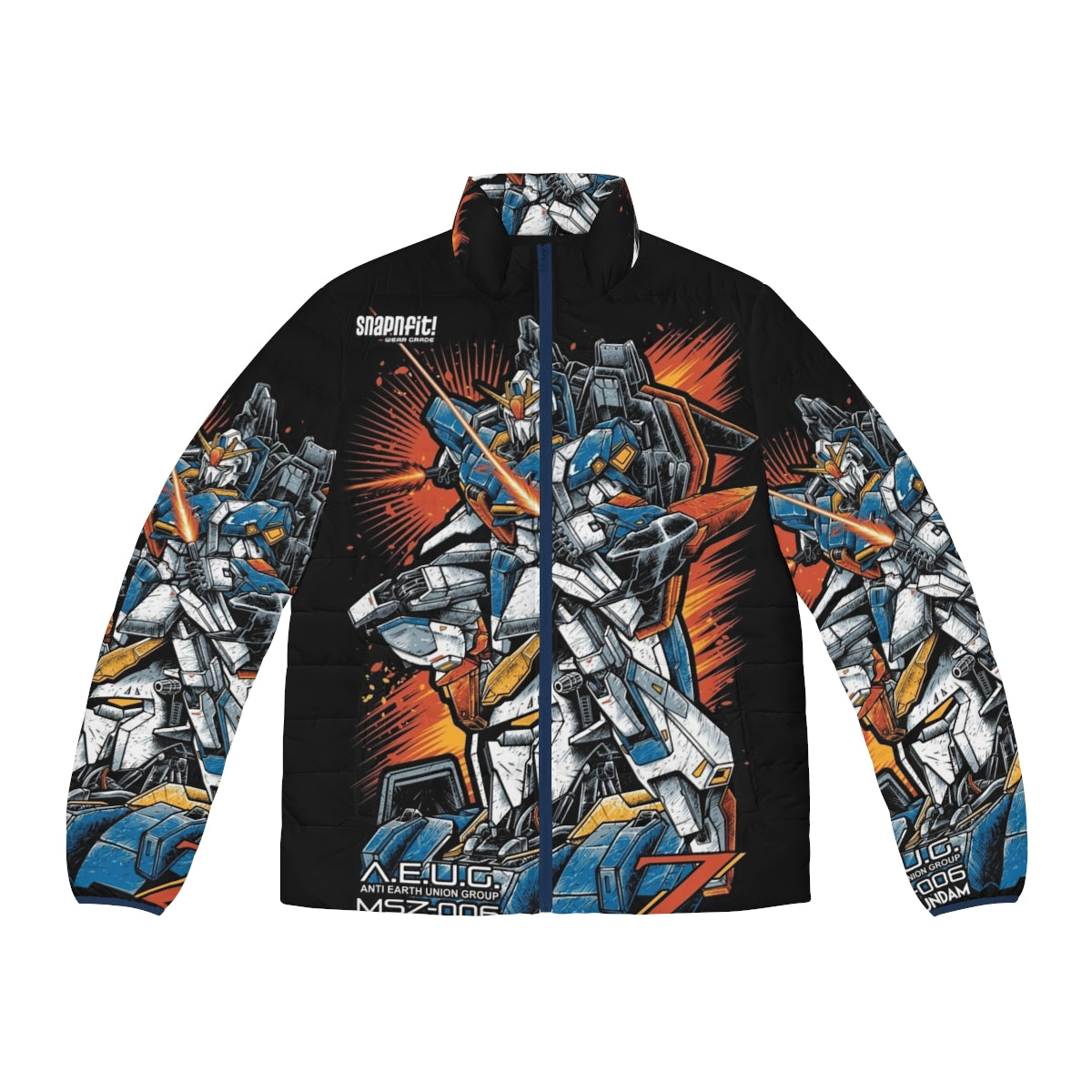 A puffer jacket featuring the iconic Zeus meme, perfect for fashion-forward meme enthusiasts.