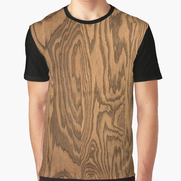 Rustic woodgrain graphic design t-shirt