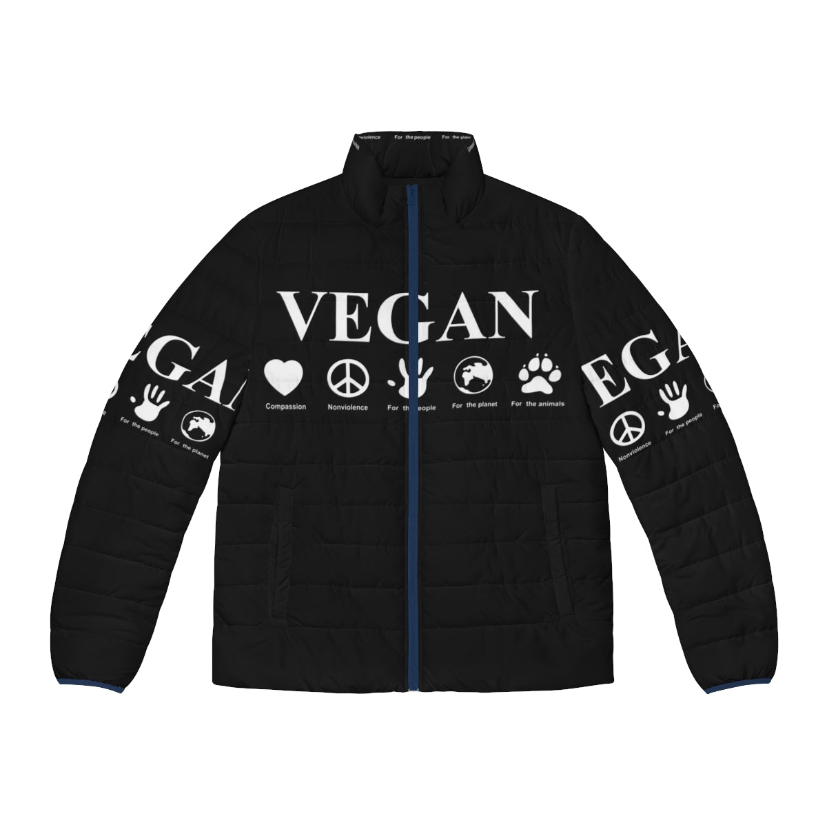 Vegan puffer jacket made from sustainable, cruelty-free materials