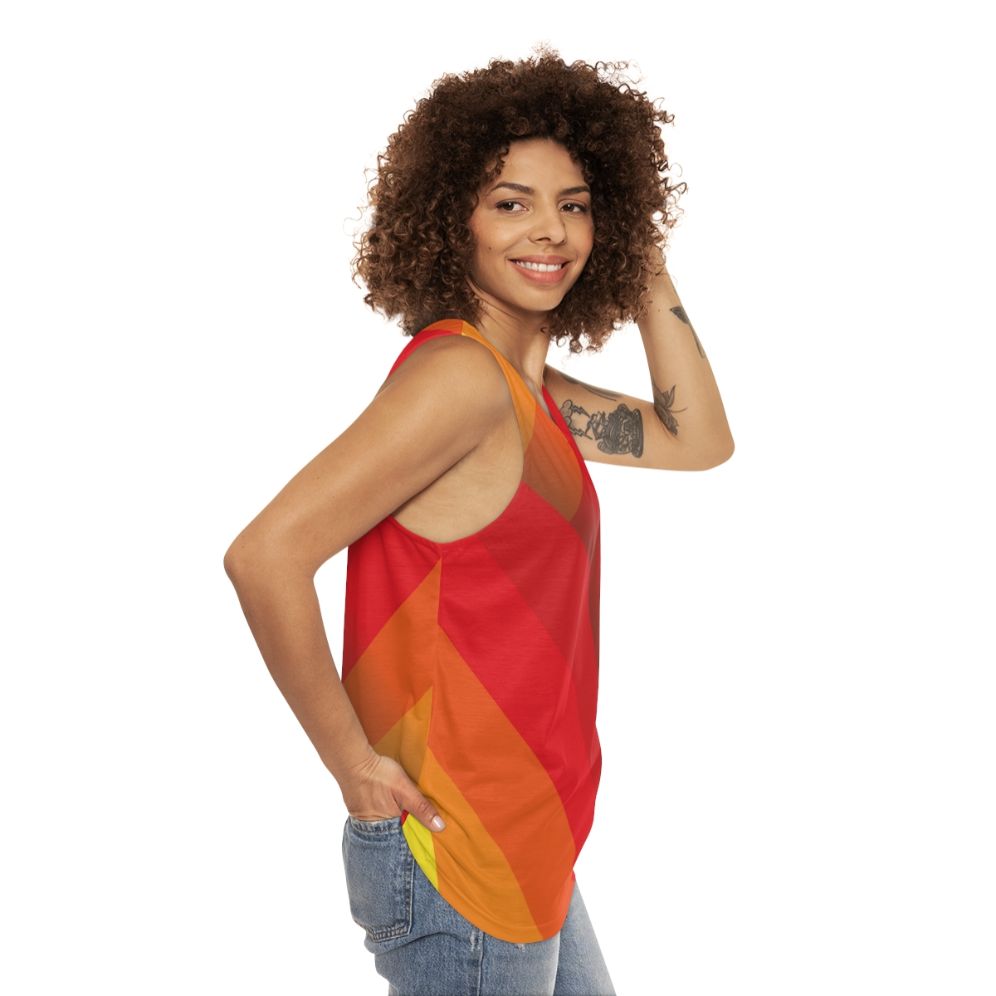 Colorblock striped unisex tank top - women side