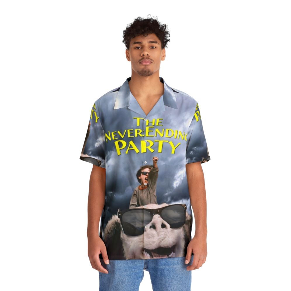 Neverending Fantasy Hawaiian Shirt with Falcor Inspired Design - People Front