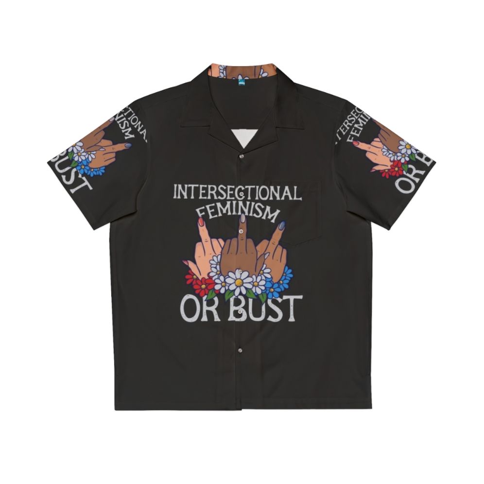 Intersectional feminist Hawaiian shirt with bold feminist slogan