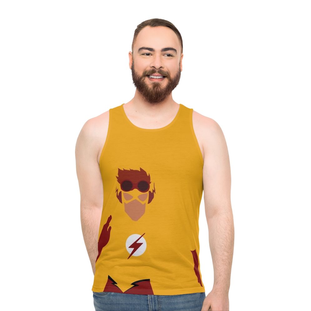 Minimalist Wally West superhero unisex tank top - men