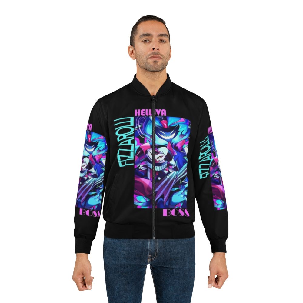 Fizzarolli Helluva Boss inspired bomber jacket with anime-style graphics - Lifestyle