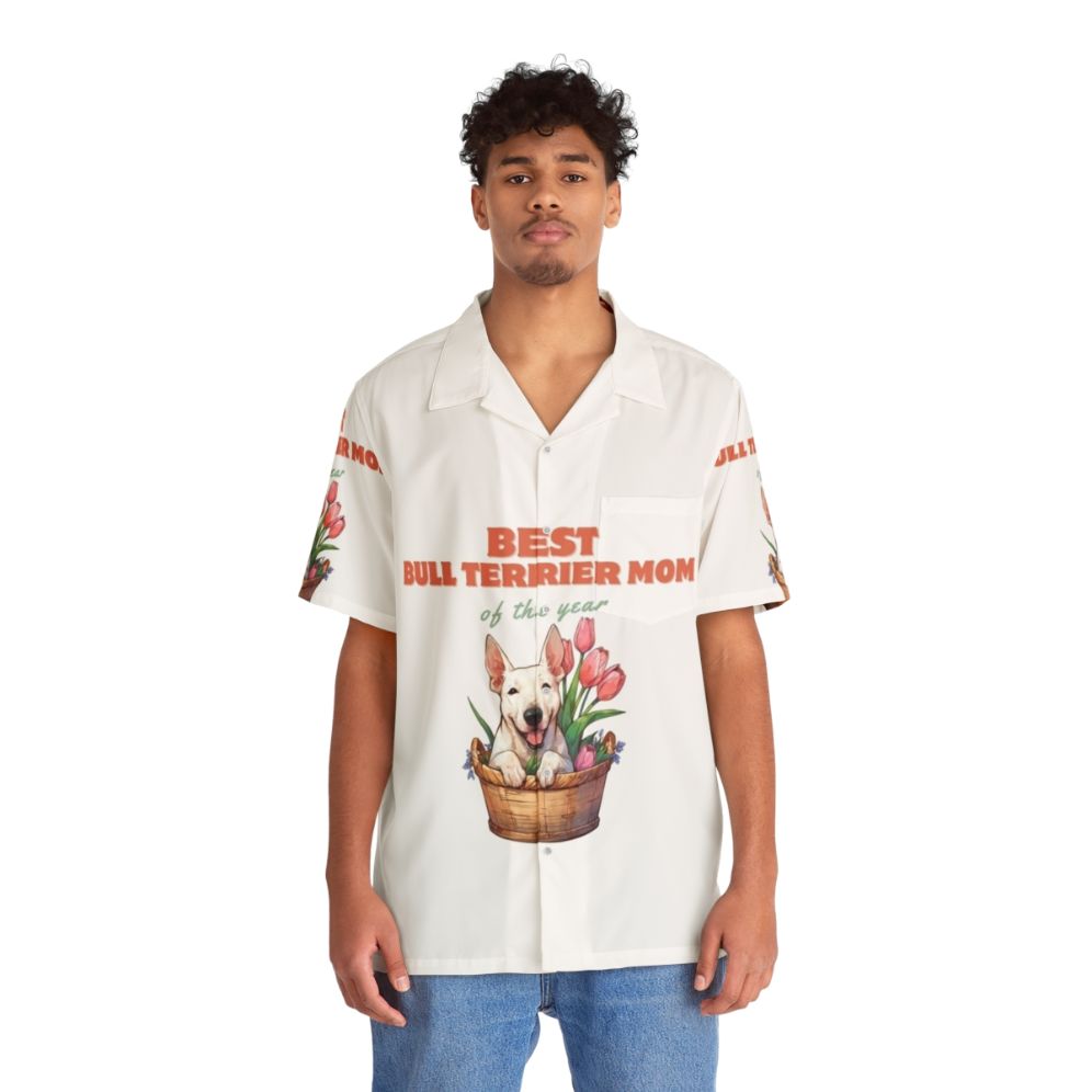 Best Bull Terrier Dog Mom Hawaiian Shirt - People Front