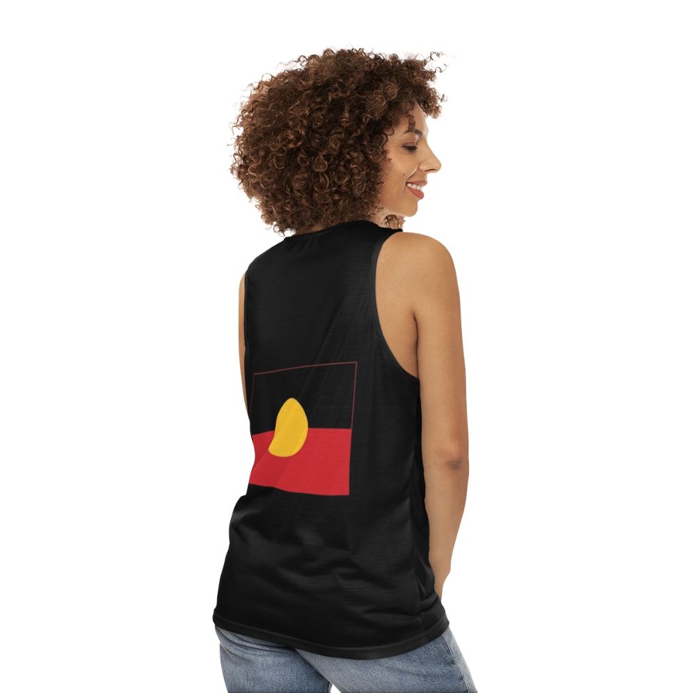 Aboriginal Flag Unisex Tank Top - women back