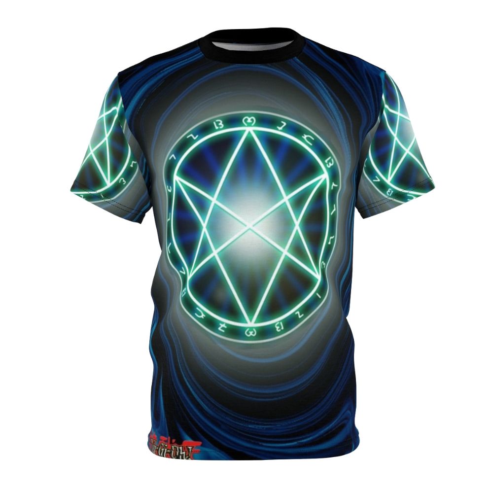 Anime-inspired Seal of Orichalcos t-shirt design featuring a fan-made interpretation of the iconic Yu-Gi-Oh! card