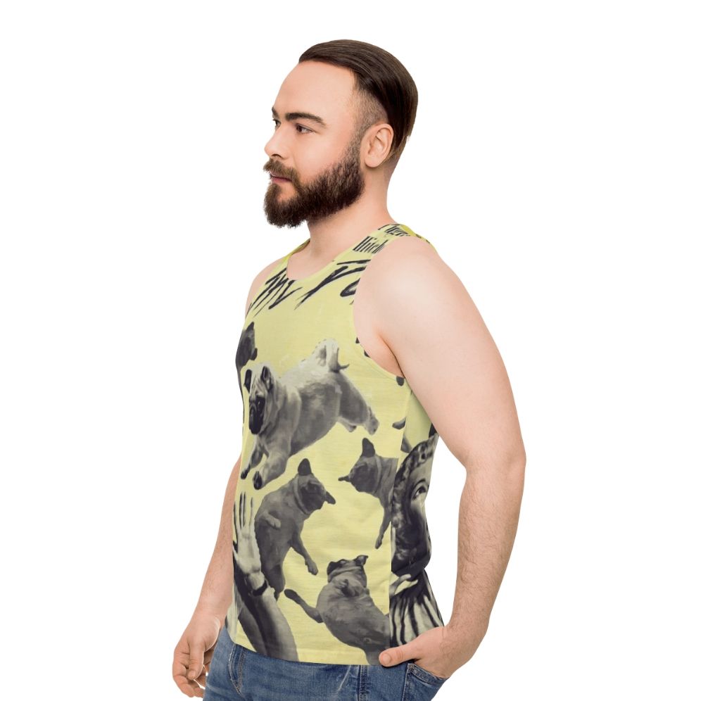 Unisex pug dog horror design tank top - men side