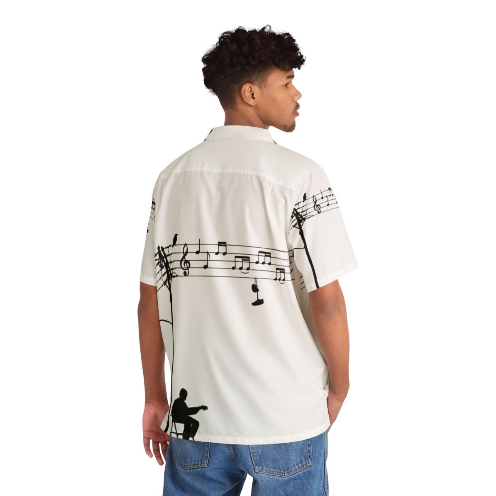 Wired Sound Hawaiian Shirt featuring a retro musical instrument design - People Back