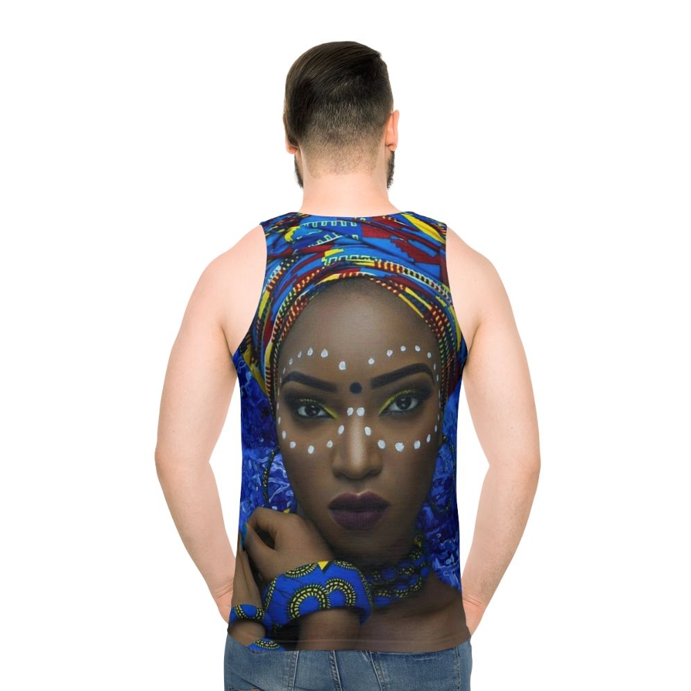 Elegant African Queen Unisex Tank Top - men back